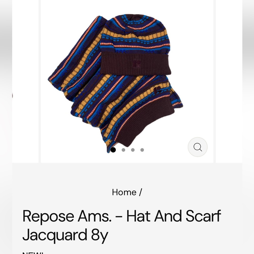 Repose AMS Striped Knit Hat and Scarf Set
